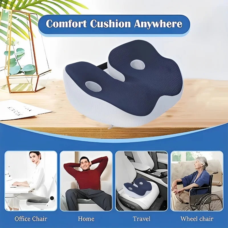 Portable Memory Foam Seat Cushion | Ergonomic Support & Pain Relief