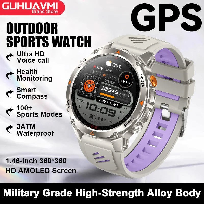 Vabena 2025 GPS Map Smartwatch | Navigation & Fitness for Men & Women