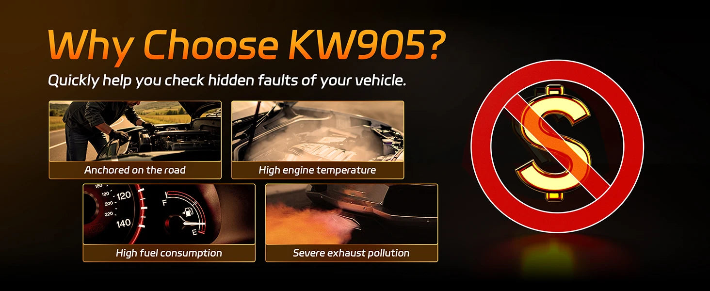 2026 KONNWEI KW905 OBD2 Scanner Bluetooth 5.0 Car Diagnostic Tool
