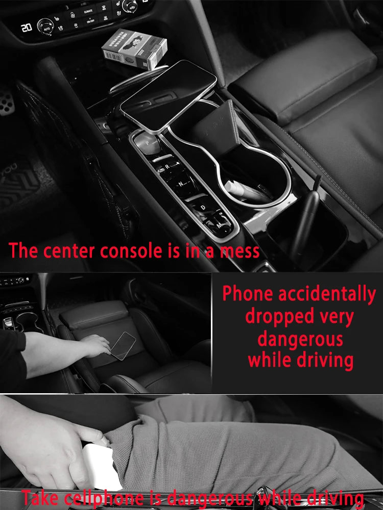 Car Seat Gap Filler & Organizer with LED & Dual USB