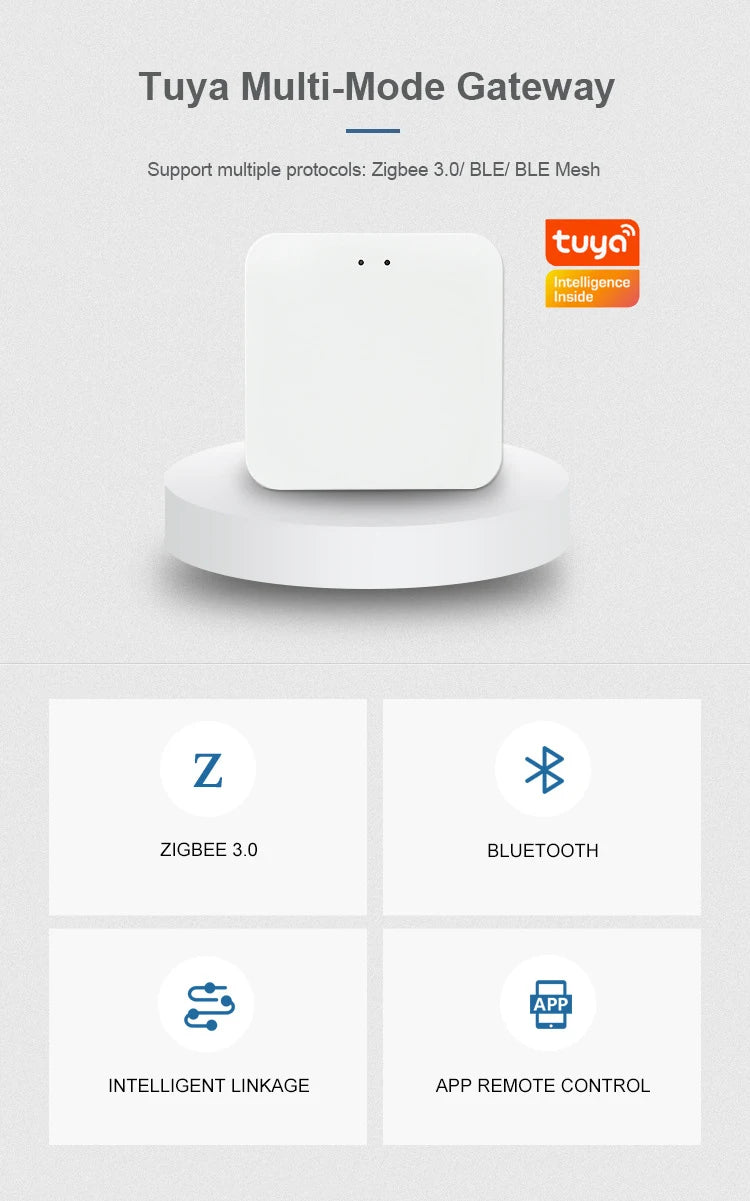Tuya Multi-mode Gateway - Bluetooth & ZigBee Hub for Smart Home Automation