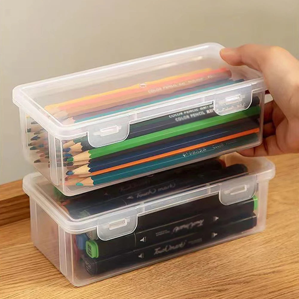 Clear Large Capacity Pen Case - Lightweight School Organizer