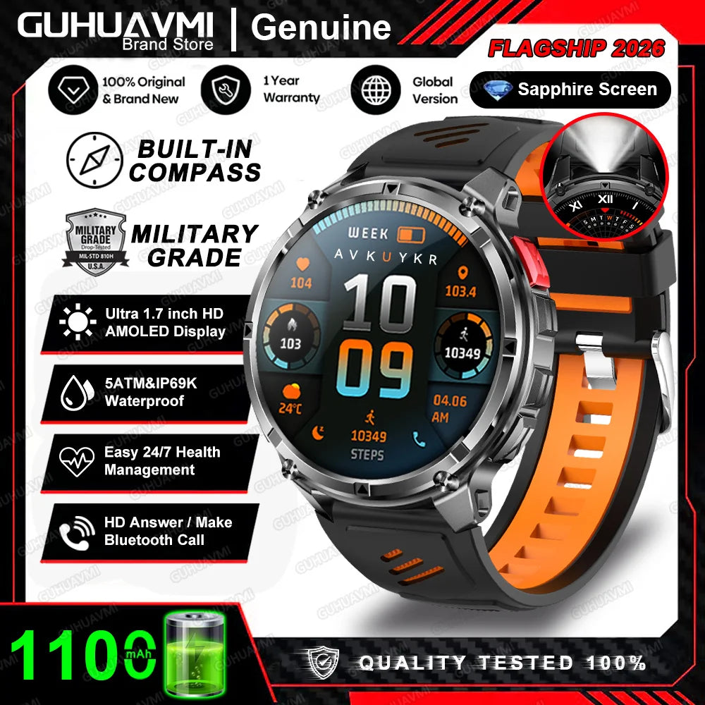 T-Rex3 Pro Smartwatch: GPS, 5ATM Waterproof, Military-Grade Sports & Outdoor Tracker