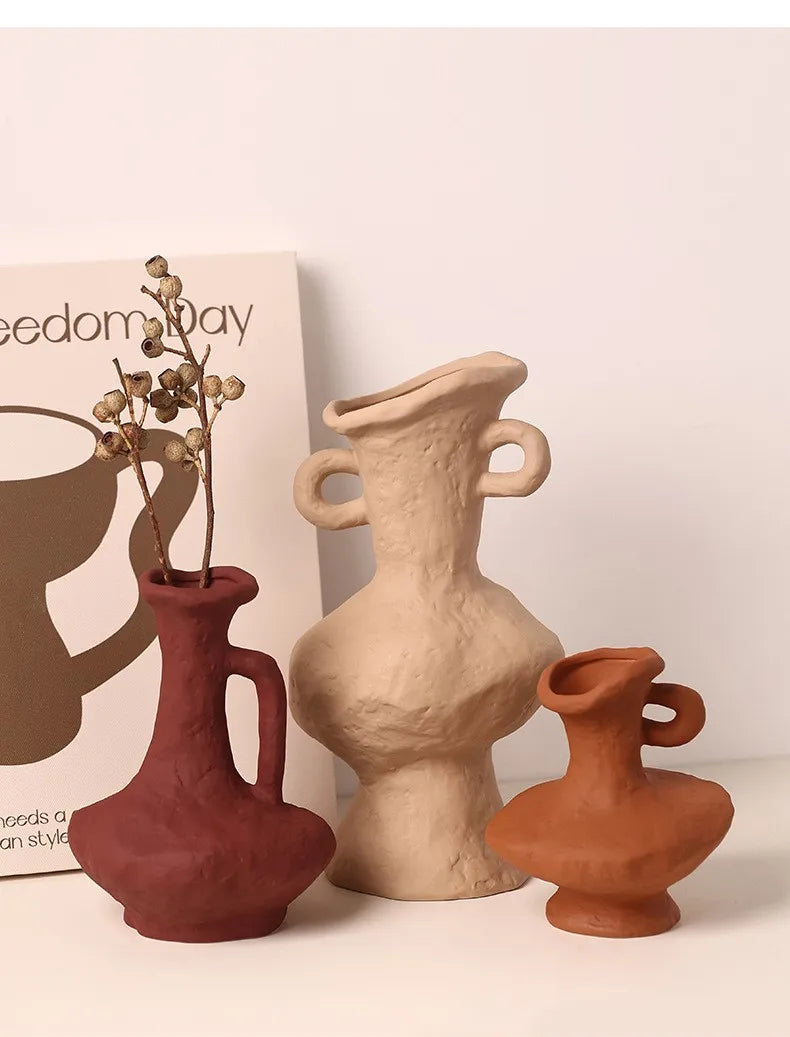 Nordic Ceramic Hydroponic Flower Pot Vase - White Table & Bathroom Decor