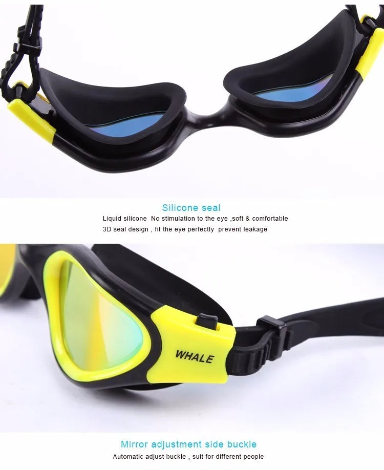 Professional Anti-Fog UV Swimming Goggles for Adults - Waterproof Silicone