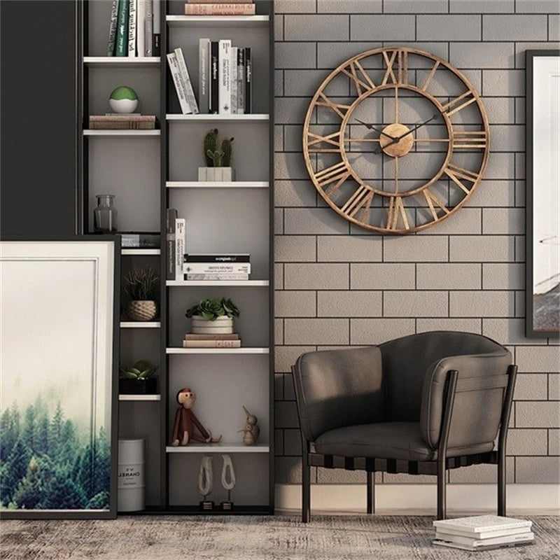 Modern 3D Large Roman Numeral Wall Clock - Silent Design Decor