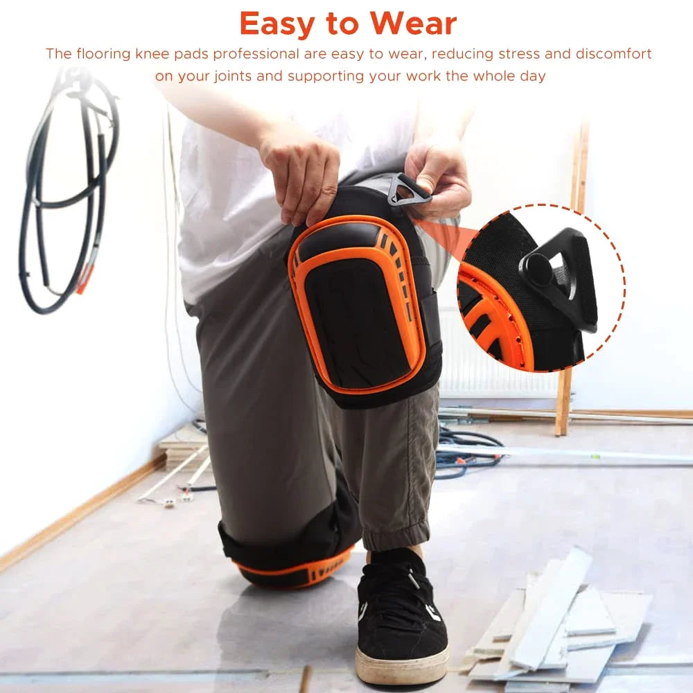 Heavy-Duty Professional Gel Knee Pads | EVA Foam & Gel Cushion for Work & Gardening