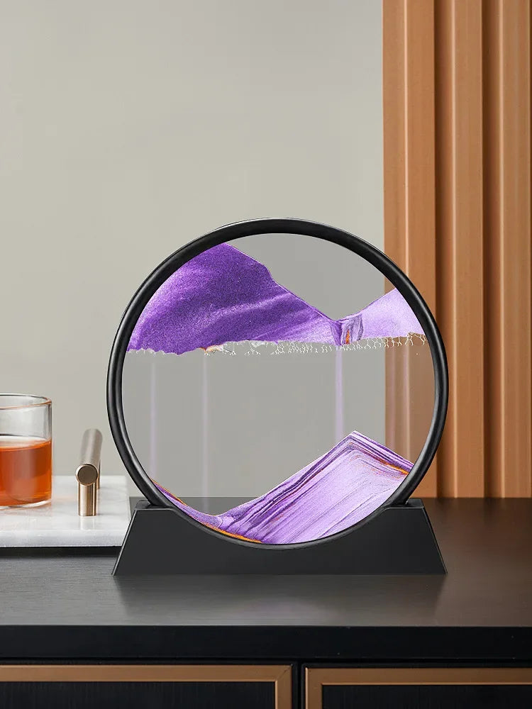 3D Moving Sand Art Deep Sea Sandscape | Round Glass Desk Decor & Gift