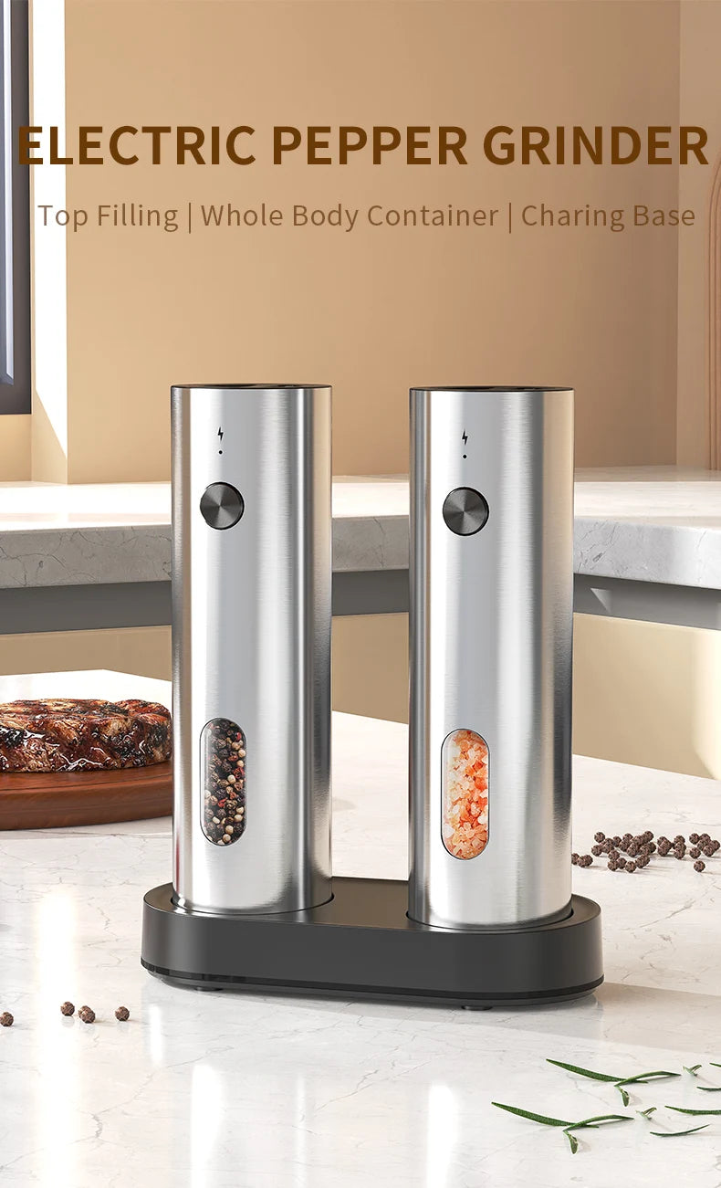 Vabena USB Rechargeable Automatic Spice Grinder with LED Light