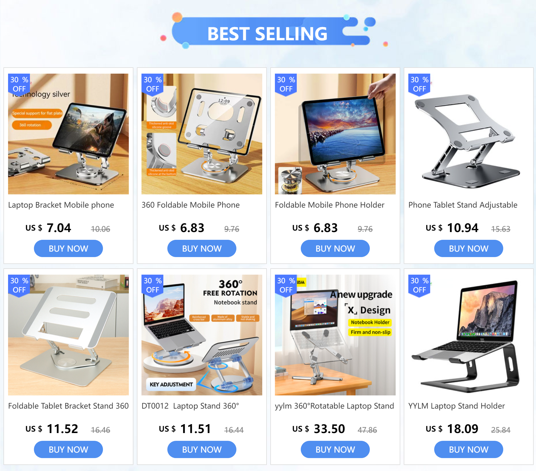 YYLMONE Adjustable Aluminum Stand for Phone, Tablet & Laptop