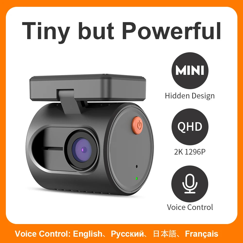 KAWA Dash Cam MINI 3 - 2K Dash Camera with Voice Control, Night Vision & WiFi APP