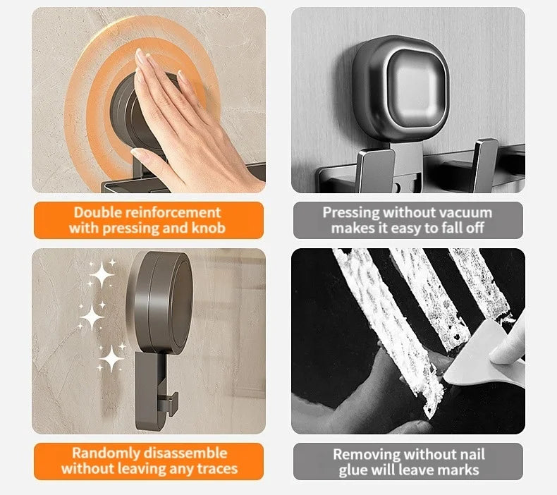Wall Mounted No-Drill Bathroom Storage & Towel Rack | Versatile Organizer