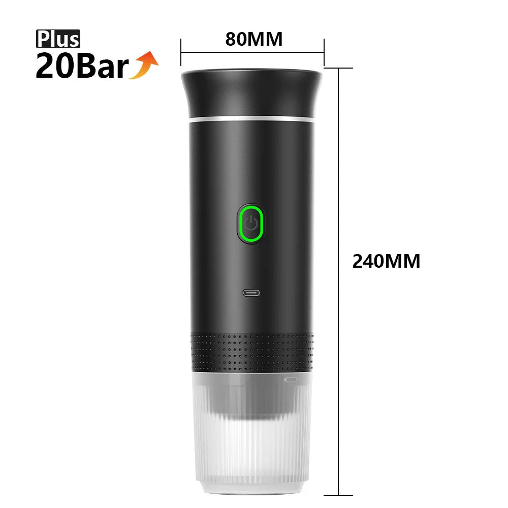 DENOKIN Wireless Portable Espresso Machine for Car - On-the-Go Coffee Maker