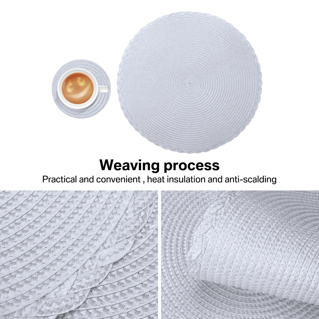 Premium Round Braided Placemats - Set of 6 | Elevate Your Dining Experience