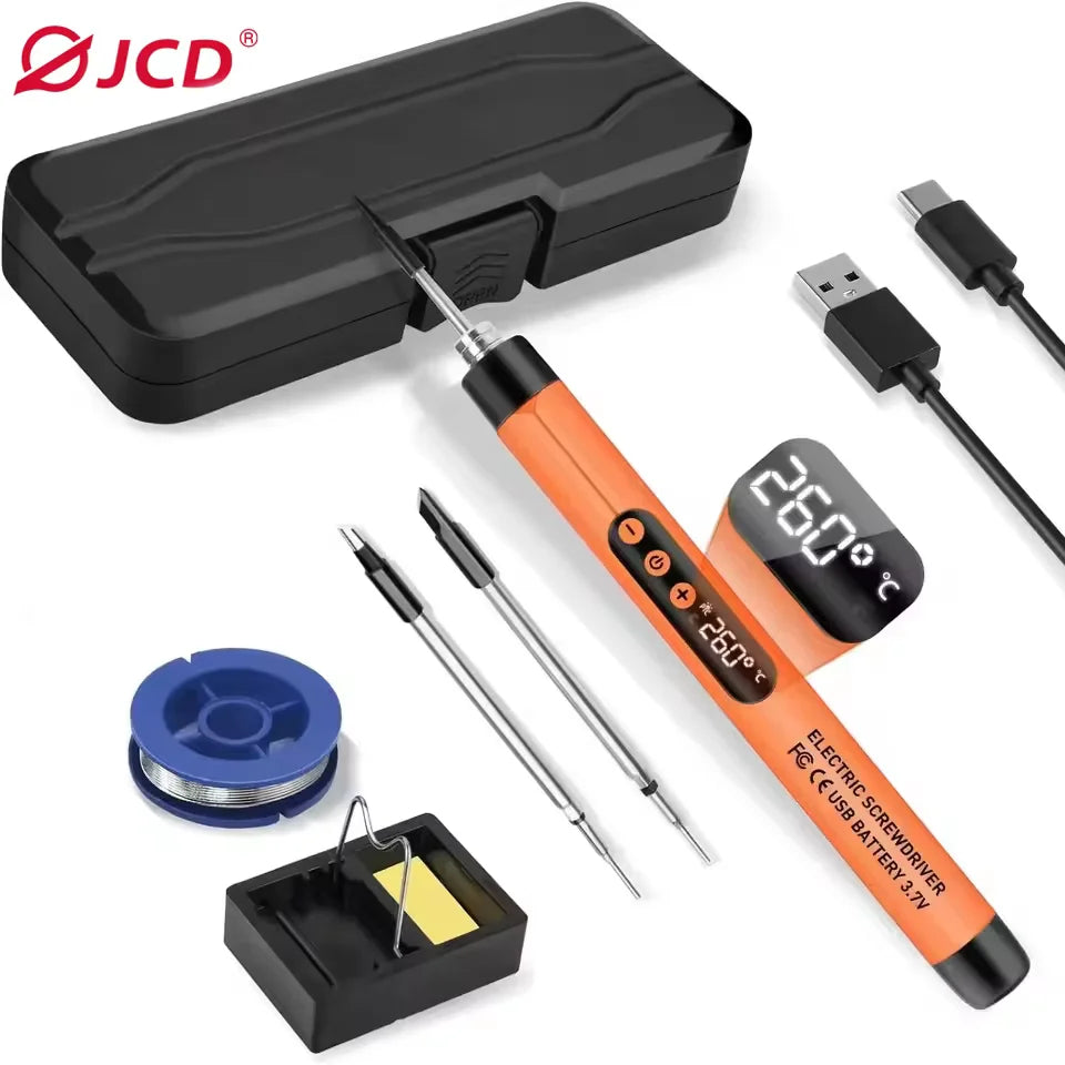Cordless USB Digital Soldering Iron - Adjustable Temp 300-450°C Type-C 1000mAh