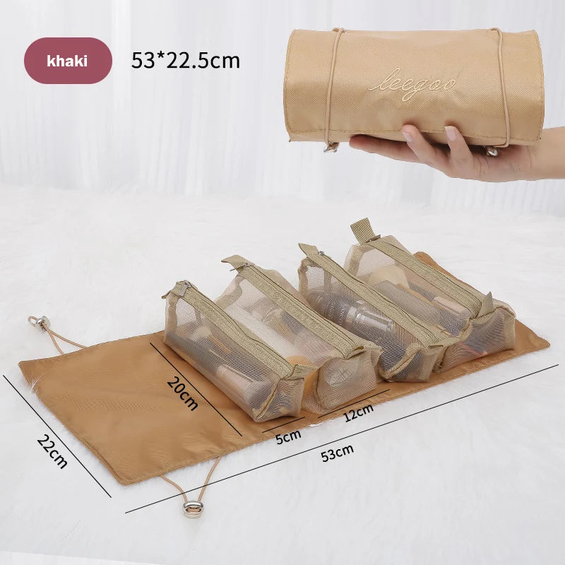 4-in-1 Detachable Travel Cosmetic Bag – Large Capacity Makeup & Toiletry Organizer