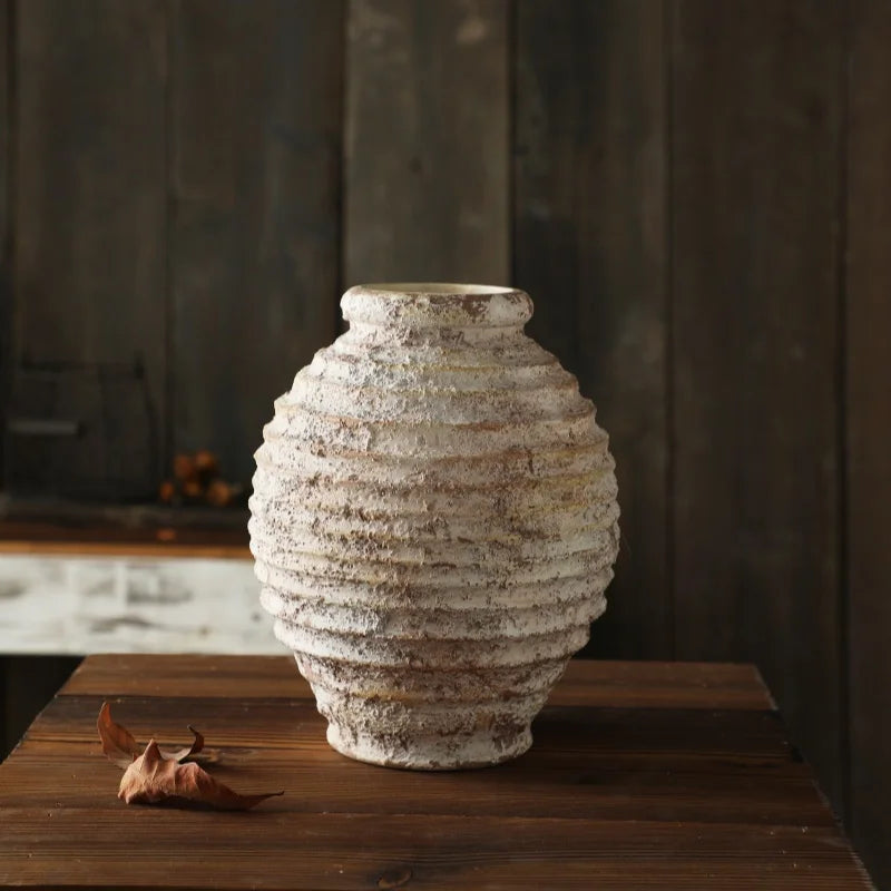 Retro Clay Pottery Vase | Vintage Handmade Home Decor