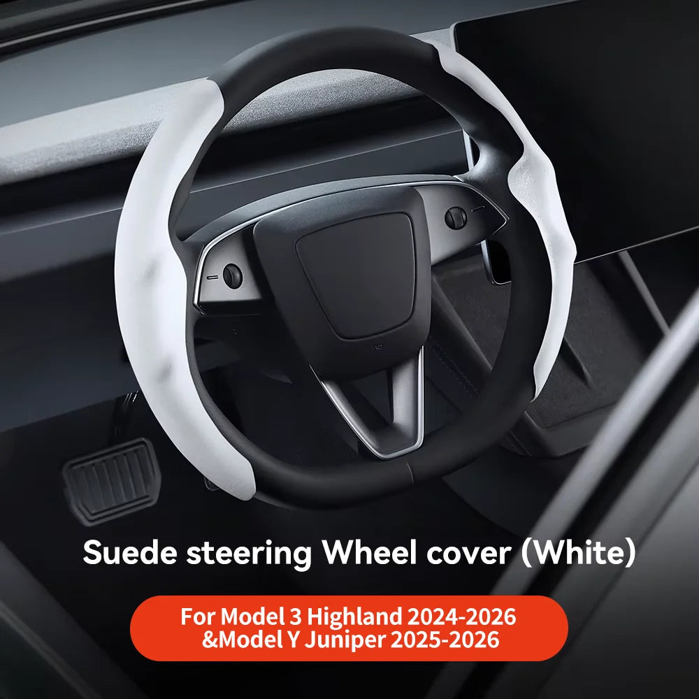 Tesla Model 3/Y Highland Juniper Carbon Fiber Steering Wheel Cover