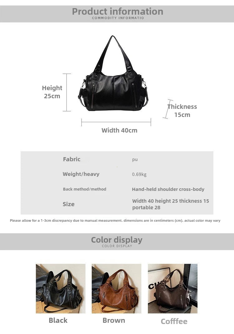 Vabena 2026 Soft Interior Shoulder Bags - High Quality Contrasting PU Handbags