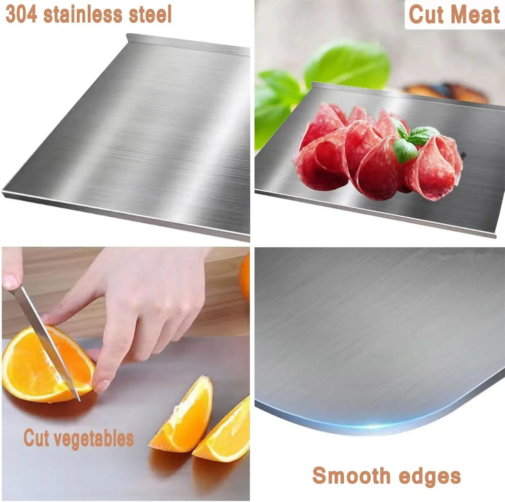 Food Grade Stainless Steel Chopping Board 304 - Non-Slip Kitchen Cutting Board