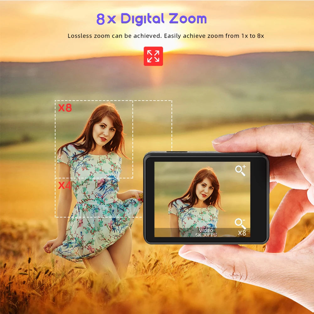 Sony IMX576 5K 4K 60FPS Waterproof 48MP Wi-Fi Action Camera for Adventure