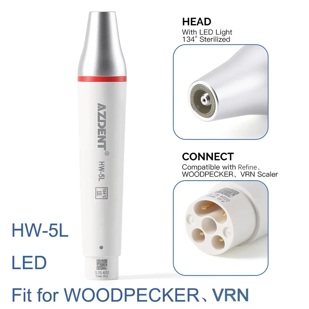 AZDENT Dental Ultrasonic Piezo Scaler Handpiece – 135° Sterilizable, Compatible with SATELEC, DTE, WOODPECKER, EMS, VRN