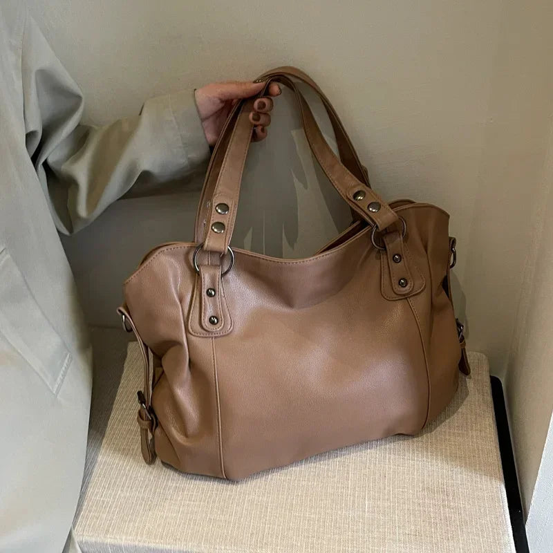 Vabena 2026 Soft Interior Shoulder Bags - High Quality Contrasting PU Handbags