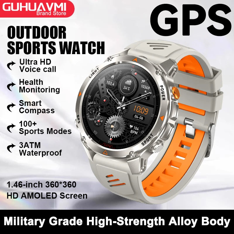 Vabena 2025 GPS Map Smartwatch | Navigation & Fitness for Men & Women