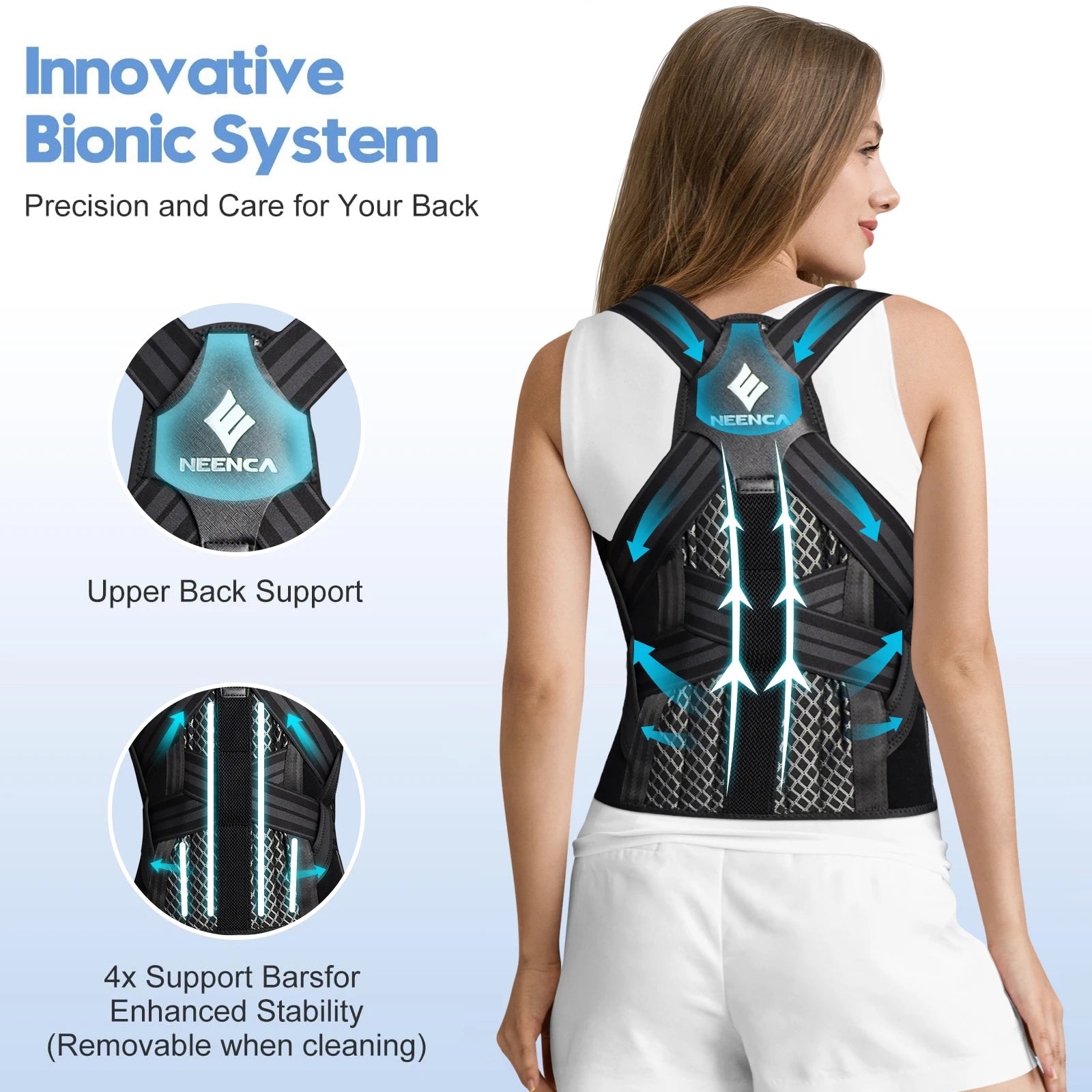 NEENCA Posture Corrector for Women - Adjustable Back Brace Support