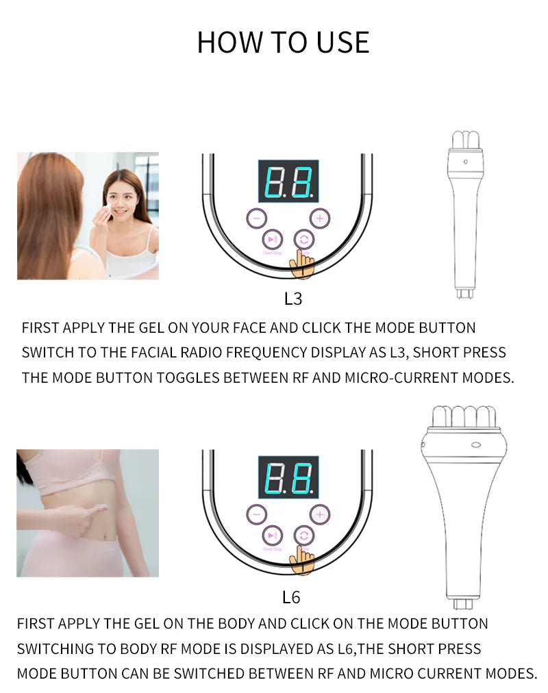 EMS RF Facial Body Machine | Skin Tightening Face Lift & Anti-Aging Device for Home & Pro Use