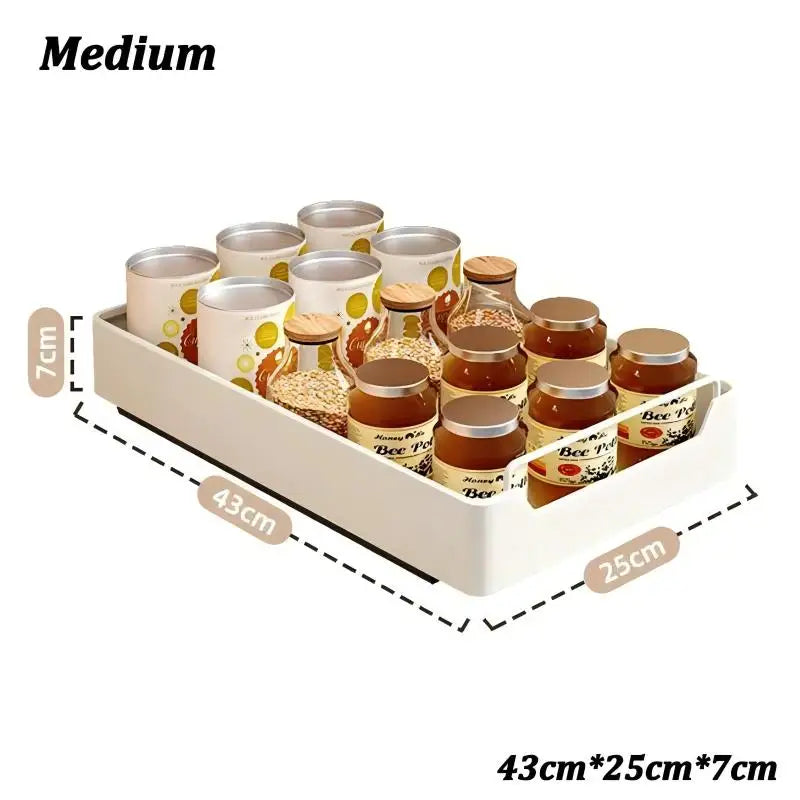 Kitchen Cabinet Pull-Out Drawer Organizer - Spice Rack & Storage Tray