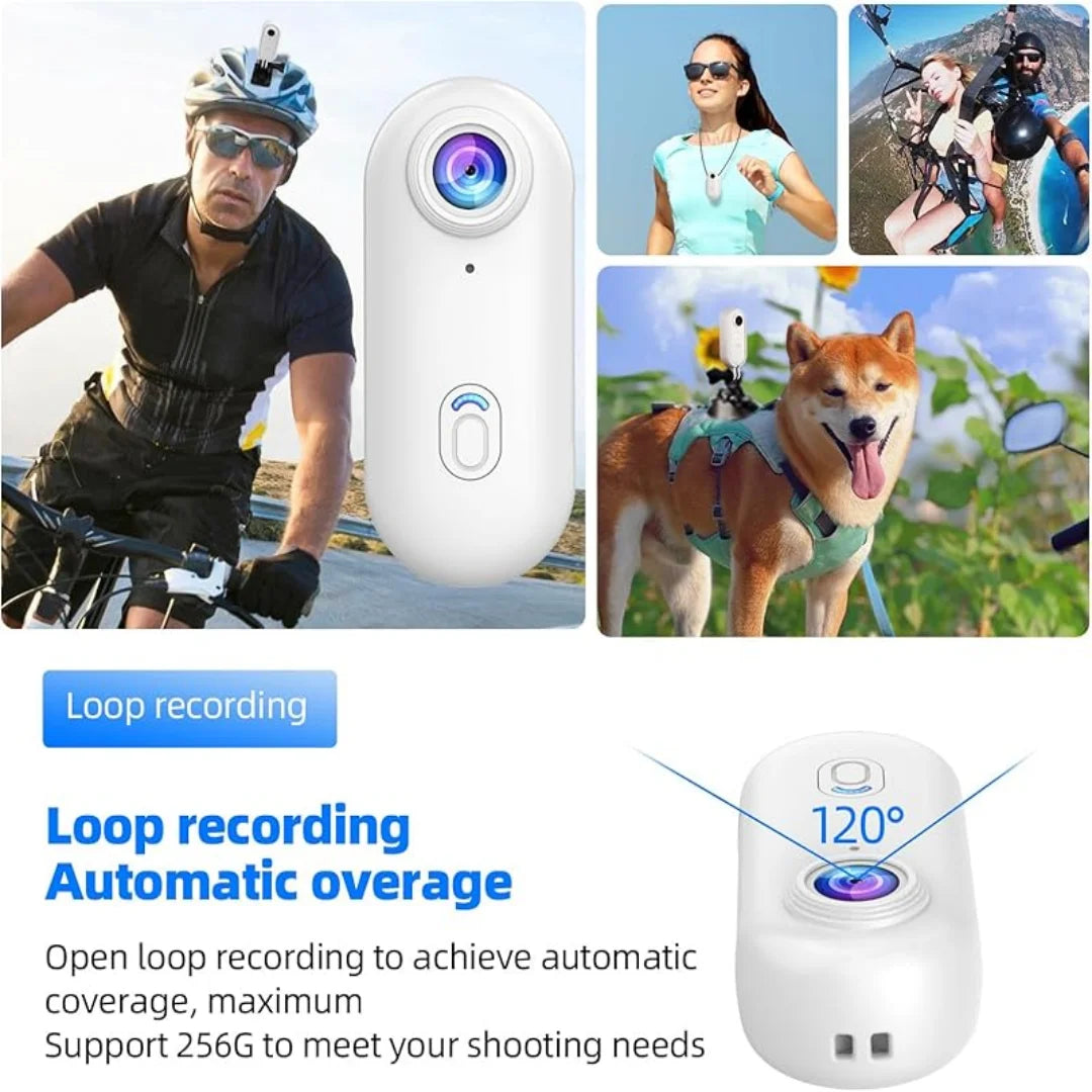 Vabena 4K Mini Action Camera - Waterproof POV Body Cam for Adventures