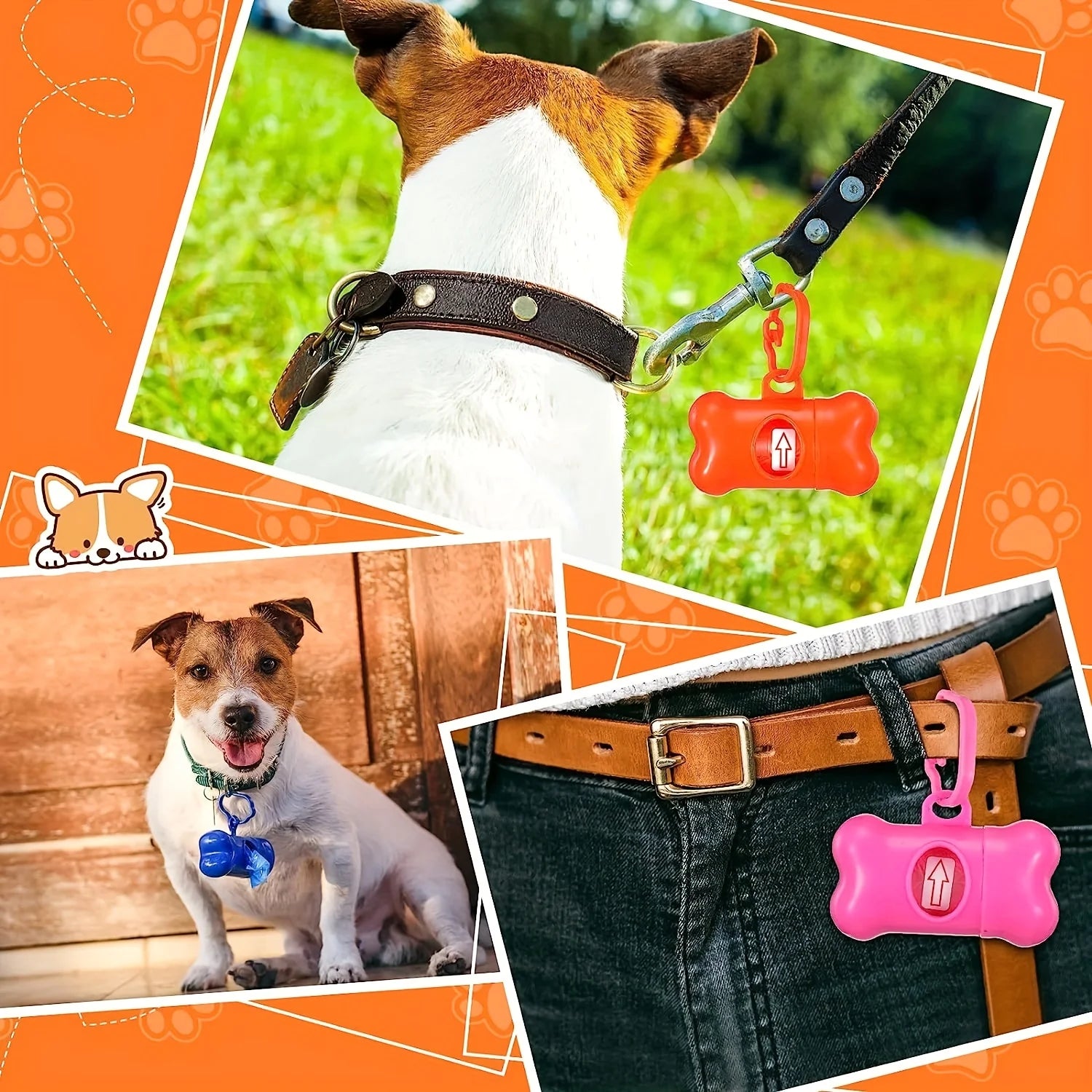 1200 Leak-Proof Dog Poop Bags | Cartoon Paw Graphic Pet Waste Bags