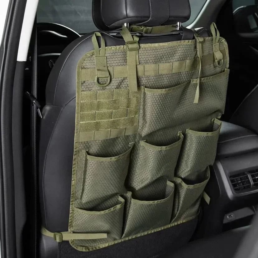 Tactical Camo Car Seat Organizer | Durable Backseat Storage Bag