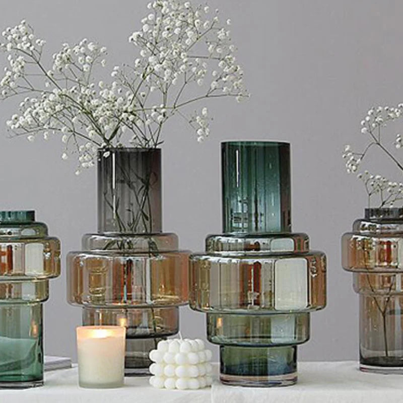 Minimalist Gradient Glass Vases - Elegant Home Decor