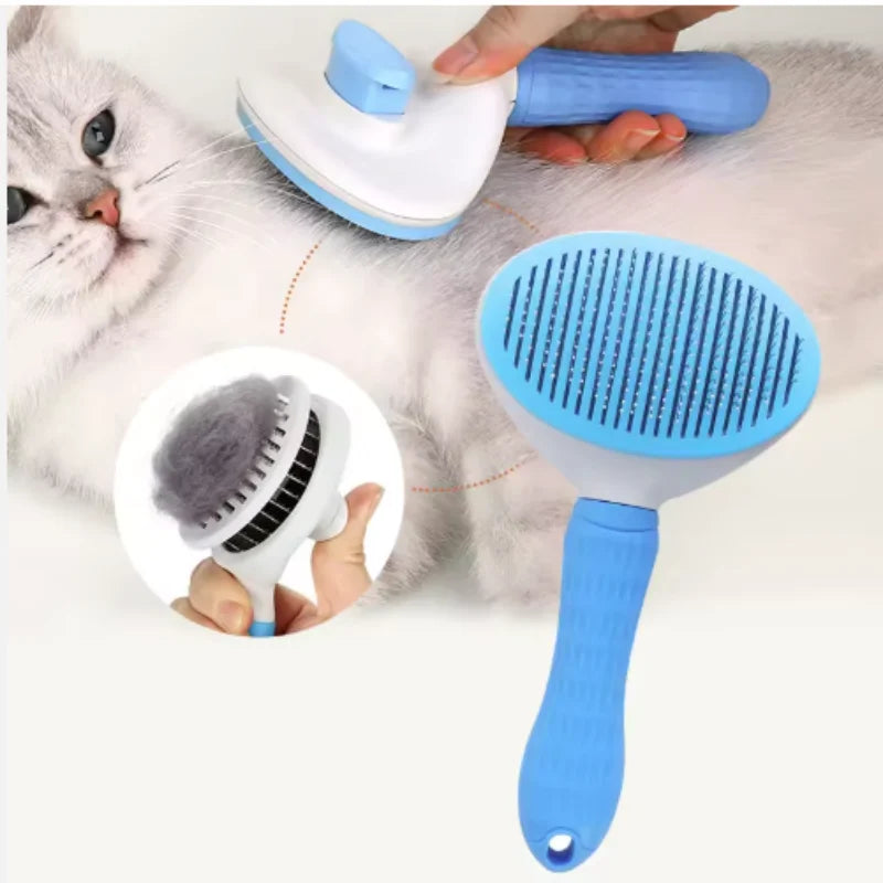 Self Cleaning Pet Brush & Dematting Comb - Dogs & Cats
