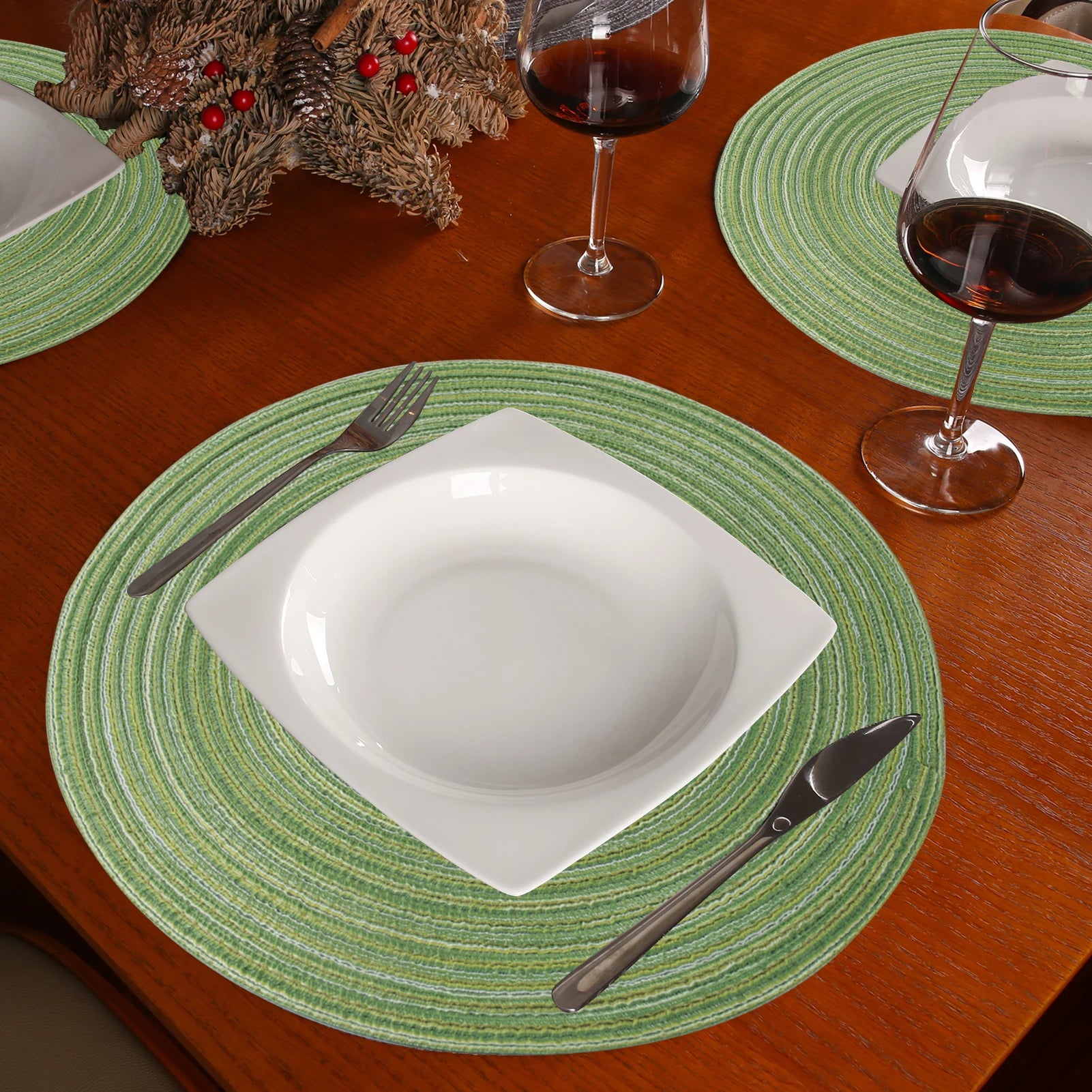 Elegant Braided Placemats & Coasters Set - 12-Piece Dining Table Protection