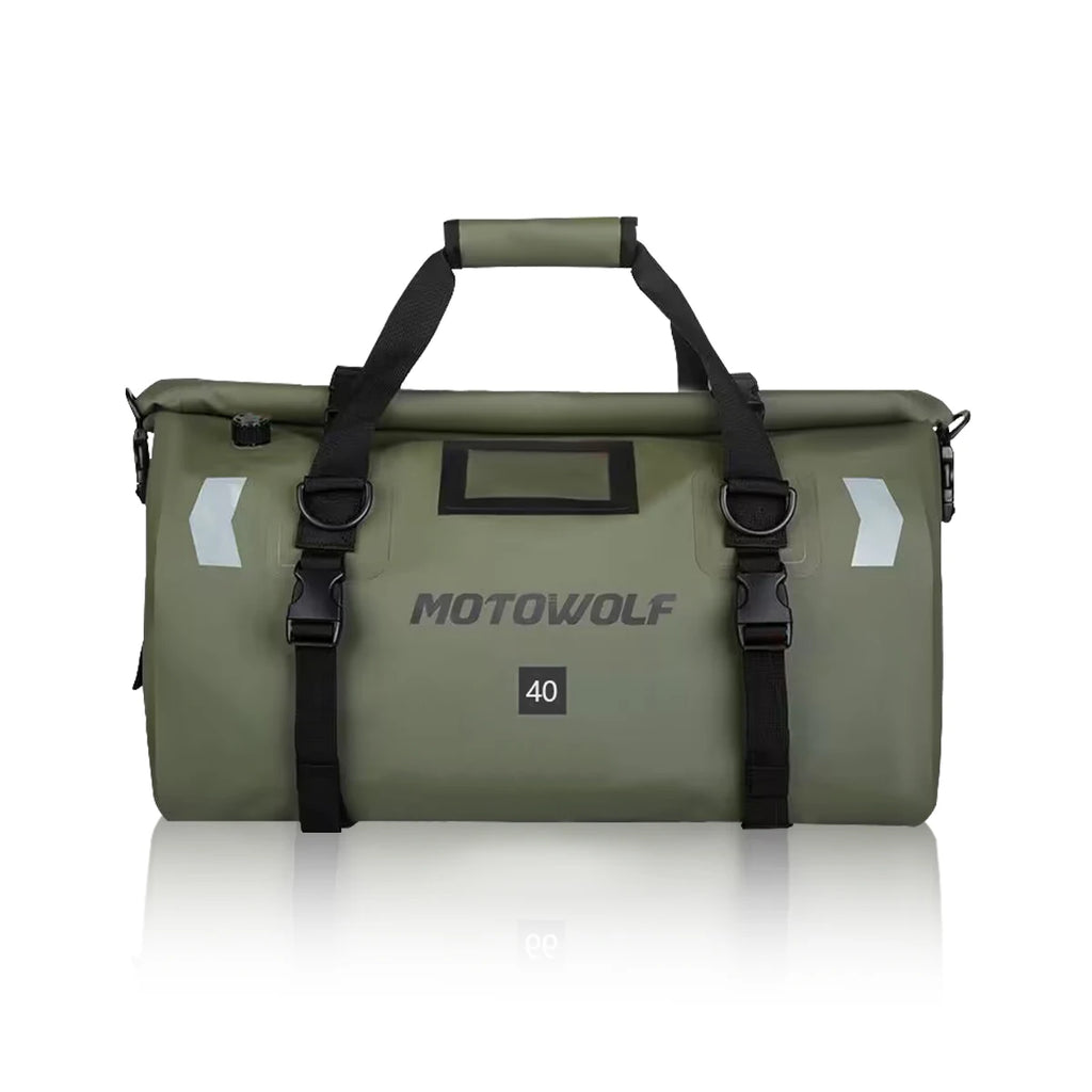 Waterproof Motorcycle Tail Bag | Dry Roll Luggage | 20L, 40L, 66L