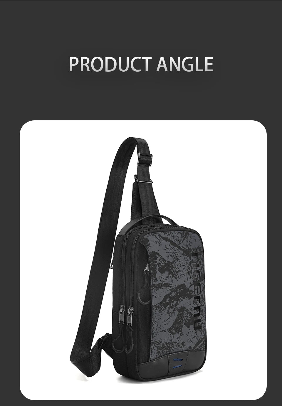 Tigernu Men's Chest Bag - Cool Shoulder & Crossbody for 9.7" iPad