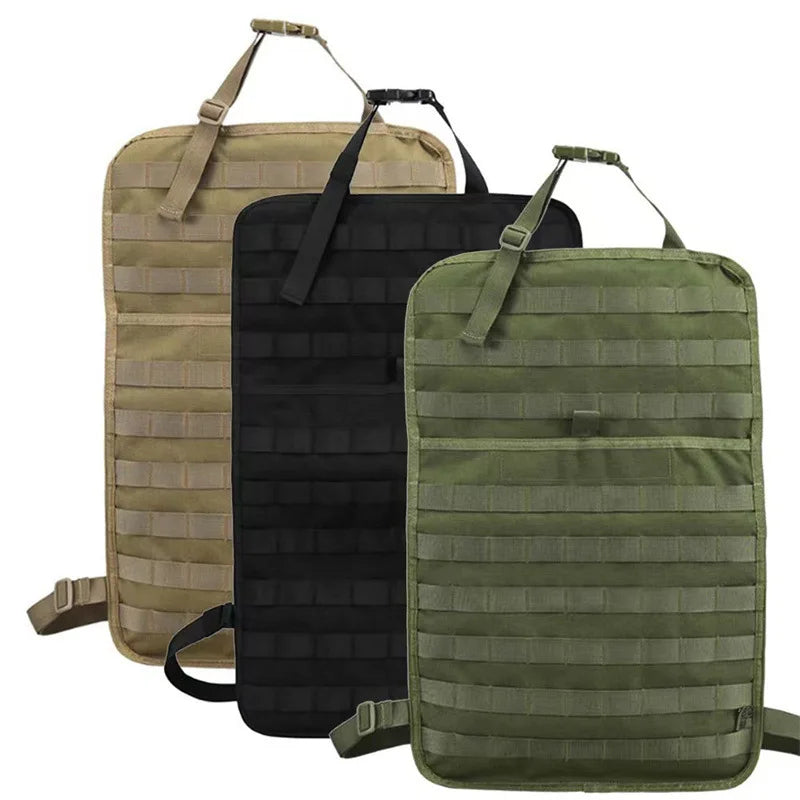 Tactical Car Seat Back Organizer with 5 Detachable MOLLE Pouches