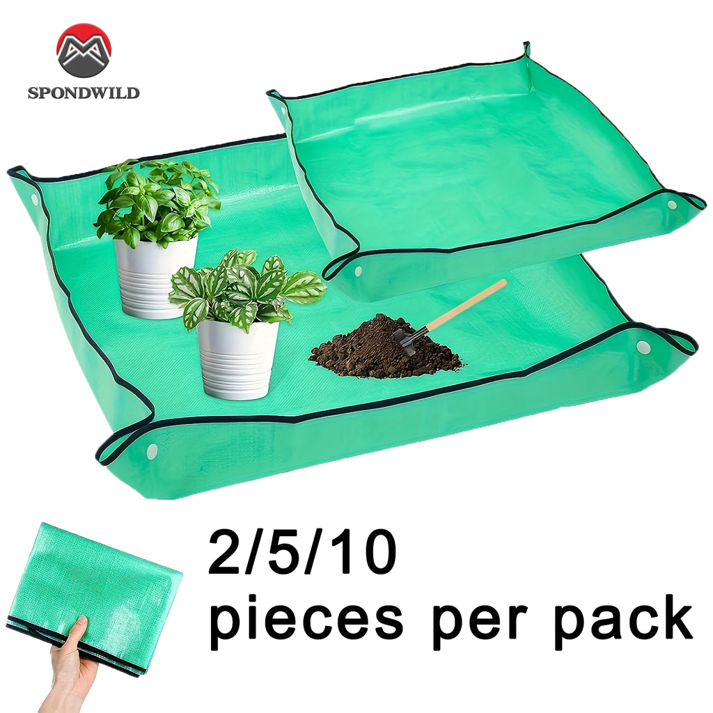 Waterproof Foldable Gardening Mat - Indoor & Outdoor Leak-Proof Potting Tray (1/2/5/10 Pack)