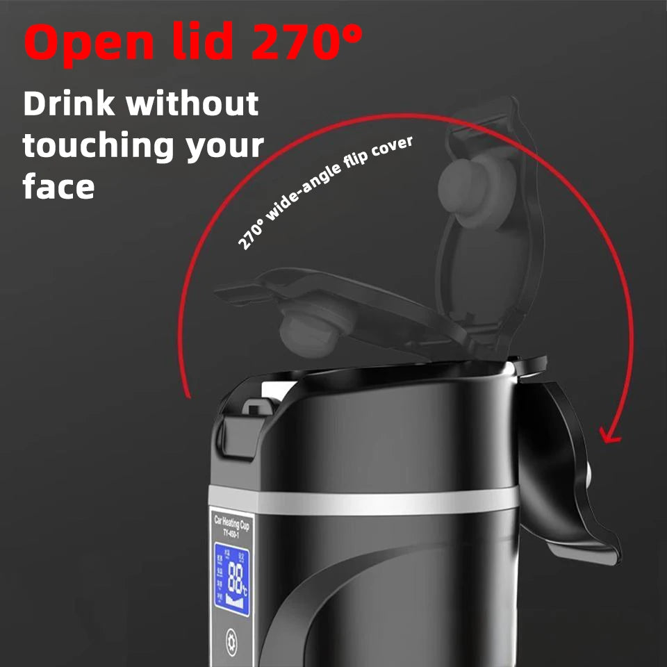 Portable Smart Car Kettle & Heating Mug - 12V/24V Touch Screen Thermal Cup