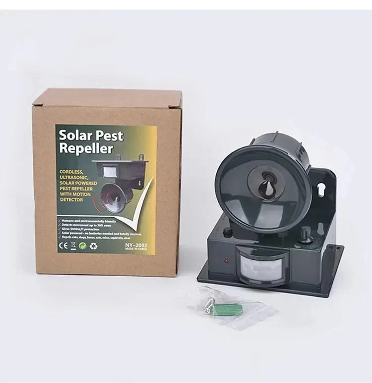 Solar Ultrasonic Animal Repellent - Deer, Cat, Dog, Bird, Mouse Deterrent