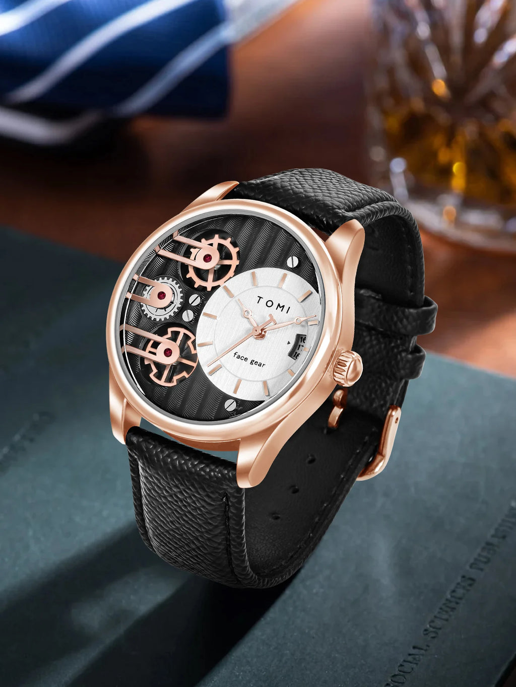 TOMI Men's Luxury Quartz Watch Gift Set - Detachable Strap