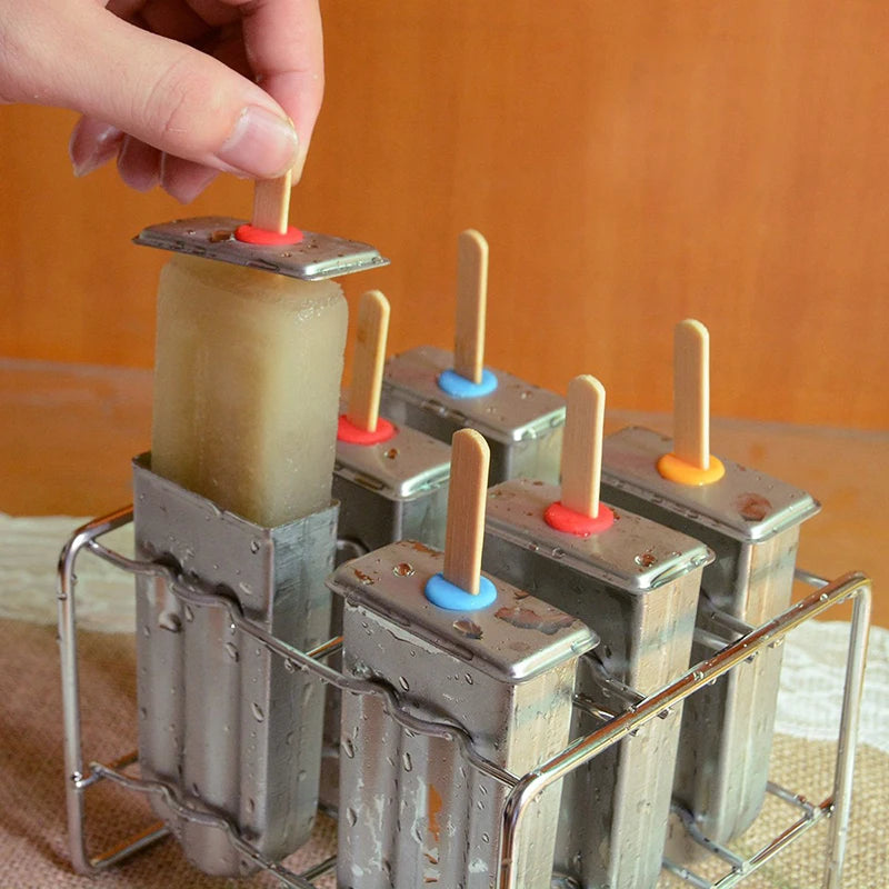 Stainless Steel Popsicle Mold Rack – Homemade Ice Cream & Lolly Maker Set