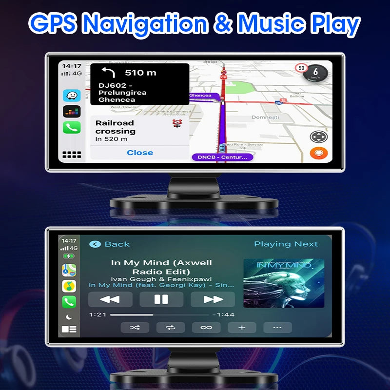 10/11.26" 4K Dash Cam with Wireless Carplay & Android Auto | GPS | Dual Lens