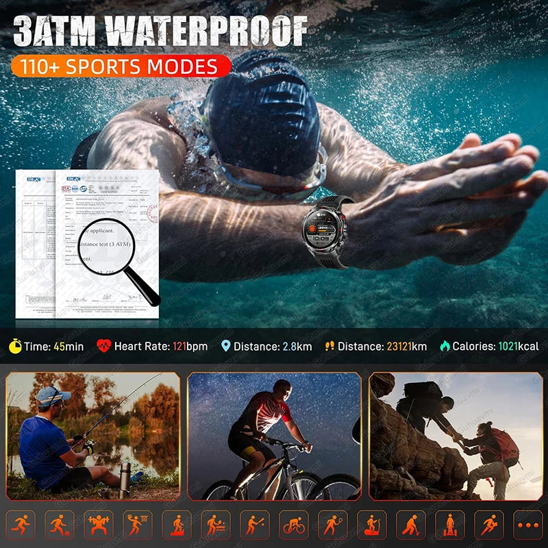 Vabena 2025 GPS Map Smartwatch | Navigation & Fitness for Men & Women