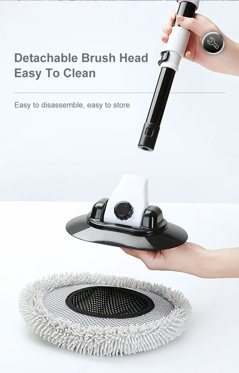 Car Wash Brush with Telescoping Handle & Chenille Mop for Auto & Window Cleaning