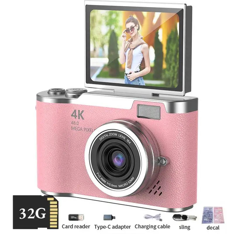 4K 48MP Digital Camera | Flip Screen & Anti-Shake