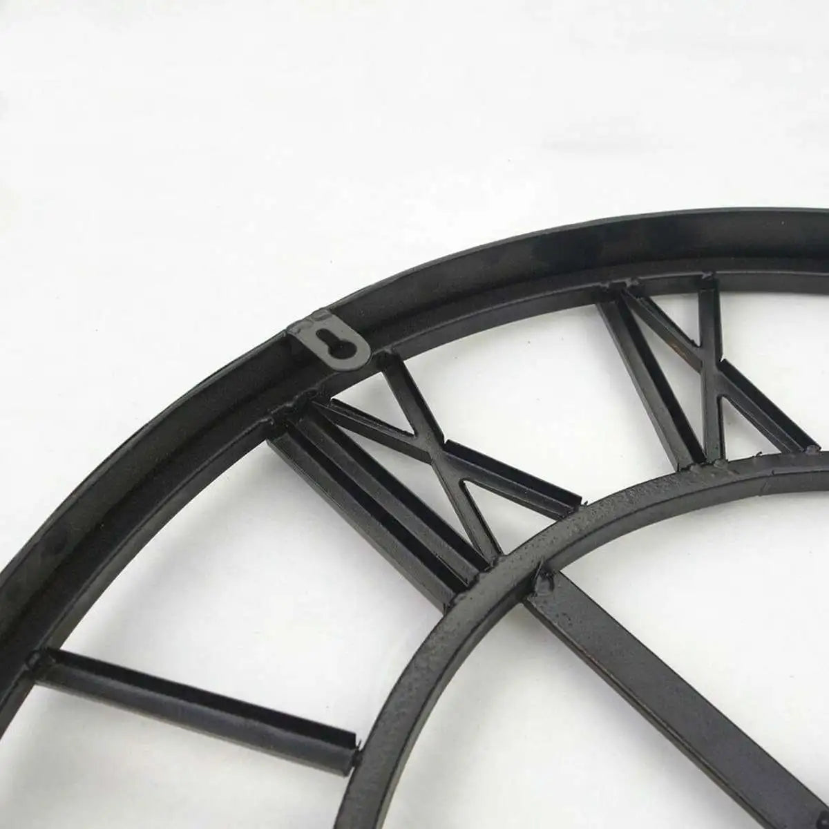 Vabena Modern 3D Large Wall Clock - Roman Numerals Retro Metal Silent Nordic Decor